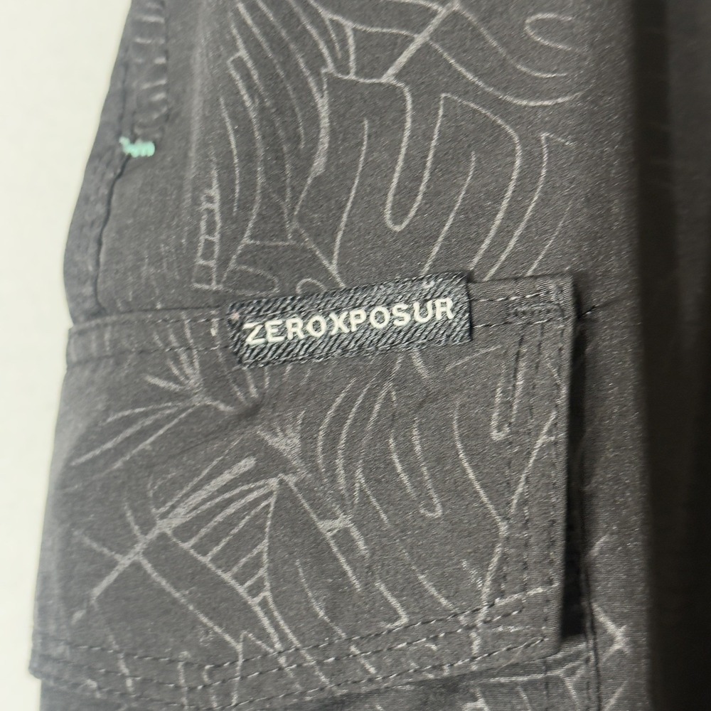 ZeroXposur Mens Large Black Cargo Swim Trunks Board Shorts Lined Stretch - Picture 5 of 6